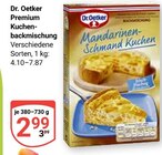 Premium Kuchenbackmischung Angebote von Dr. Oetker bei GLOBUS Braunschweig für 2,99 €