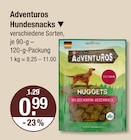 Hundefutter im V-Markt Prospekt Adventuros Hundesnacks im aktuellen V-Markt Prospekt für 0,99 €