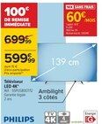 Téléviseur LED 4K - PHILIPS en promo chez Carrefour Téléviseur LED 4K - PHILIPS dans le catalogue Carrefour