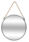 Miroir rond en métal noir et corde dans le catalogue Maxi Bazar