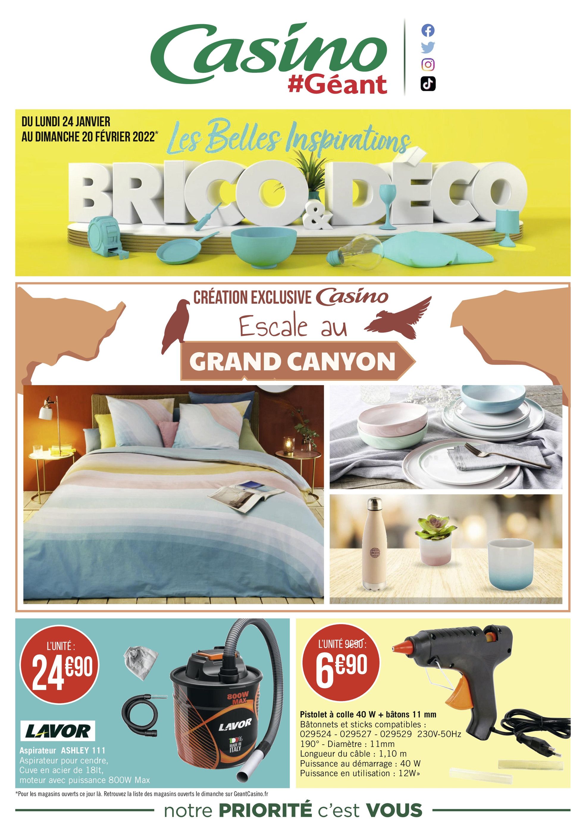 Catalogue Géant Casino à Cagnes-sur-Mer, avec 28 pages Prospectus Géant Casino à Cagnes-sur-Mer, "Les Belles Inspirations Brico&Déco", 28 pages, 24/01/2022 - 20/02/2022