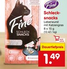 Schlecks-snacks Leberwurst mit Katzengras im Angebot bei Netto Marken-Discount in Rostock Schlecks-snacks Leberwurst mit Katzengras Angebote von Fine bei Netto Marken-Discount Rostock für 1,49 €