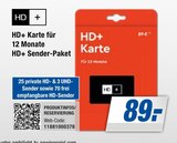 Aktuelles HD+ Karte Angebot bei expert in Detmold ab 89,00 €