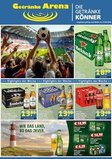 Coca Cola im aktuellen Getränke Arena Prospekt (Oberhausen) Coca Cola im Getränke Arena Prospekt "DIE GETRÄNKEKÖNNER" mit 4 Seiten (Oberhausen)