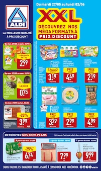 Prospectus Aldi de la semaine "XXL : DÉCOUVREZ NOS MÉGA FORMATS À PRIX DISCOUNT" avec 1 pages, valide du 27/05/2025 au 02/06/2025 pour Varennes-Vauzelles et alentours