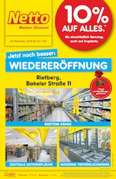 Netto Marken-Discount Prospekt für Rietberg: "Wiedereröffnung - 10% auf ALLES", 4 Seiten, 10.03.2026 - 14.03.2026