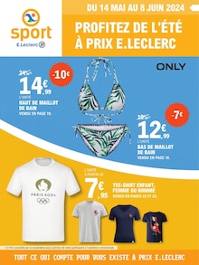 Prospectus E.Leclerc de la semaine "Sport" avec 1 pages, valide du 14/05/2024 au 08/06/2024 pour Chapelle-Bâton et alentours