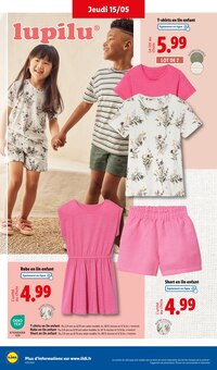 Promotion T-Shirt enfant dans le prospectus Lidl, valable du 12/05/2025 au 15/05/2025 Promo T-Shirt enfant dans le catalogue Lidl du moment à la page 42