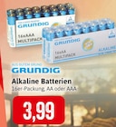 Alkaline Batterien AA oder AAA Angebote von Grundig bei Kaufhaus Stolz Bremerhaven für 3,99 €