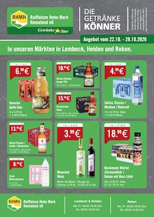 Krombacher im aktuellen Raiffeisen Hohe Mark Hamaland Prospekt (Borken) Krombacher im Raiffeisen Hohe Mark Hamaland Prospekt "DIE GETRÄNKEKÖNNER" mit 1 Seiten (Borken)