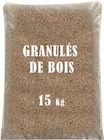 Granules de bois sacs 15kg en promo chez Intermarché Reims à 4,49 €