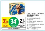 Cônes vanille pépites de nougatine x6 - Extrême en promo chez Intermarché Poitiers à 2,17 €