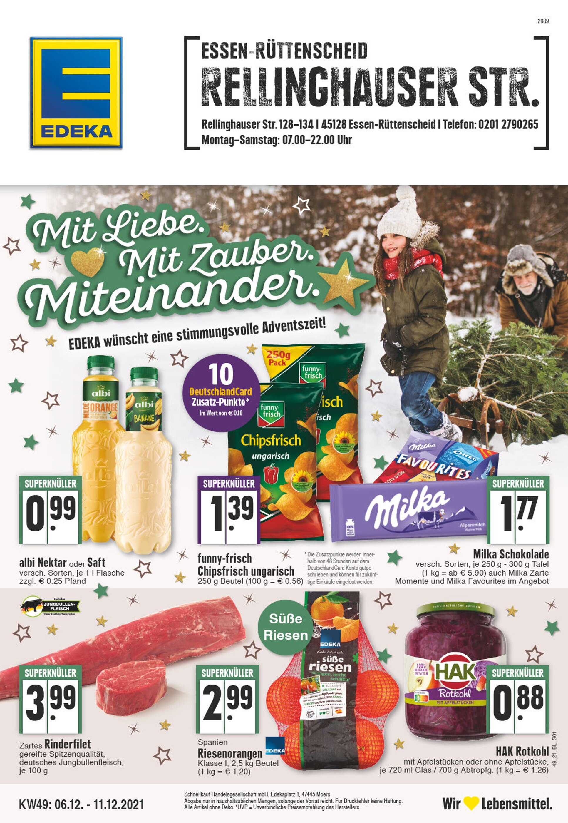 EDEKA Prospekt für Essen mit 32 Seiten EDEKA Prospekt für Essen: "Aktuelle Angebote", 32 Seiten, 06.12.2021 - 11.12.2021