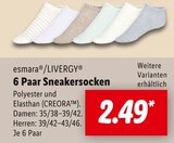 6 Paar Sneakersocken im Angebot bei Lidl in Münster 6 Paar Sneakersocken Angebote von esmara/LIVERGY bei Lidl Münster für 2,49 €