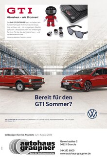 Aktueller Volkswagen Prospekt (Brandis, 1 Seite zum blättern Volkswagen Prospekt Mehr Platz. Mehr Möglichkeiten. mit 1 Seite
