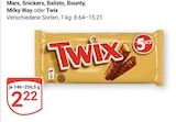 Mars, Snickers, Balisto, Bounty, Milky Way oder Twix Angebote bei GLOBUS Erlangen für 2,22 €