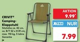 Camping-Klappstuhl Angebote von Crivit bei Kaufland Hof für 7,99 €