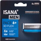 Men Rasierklingen Pace 6+ 3D Flex von Isana im aktuellen Rossmann Prospekt für 8,99 €