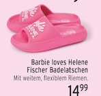 Barbie loves Helene Fischer Badelatschen von Barbie für 14,99 € bei EDEKA im Angebot Barbie loves Helene Fischer Badelatschen von Barbie im aktuellen EDEKA Prospekt