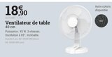 Ventilateur de table en promo chez Espace Emeraude Rennes à 18,90 €