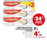 U Express Bordeaux - Promo Dentifrice Total Active Prevention Promo Dentifrice Total Active Prevention à 4,75 € dans le catalogue U Express à Bordeaux