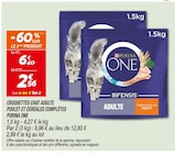 Croquettes chat adulte poulet et céréales complètes - Purina One en promo chez Netto Caen à 2,56 €