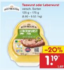 Teewurst oder Leberwurst im Angebot bei Netto Marken-Discount in Neuss Teewurst oder Leberwurst Angebote von Hofmaier bei Netto Marken-Discount Neuss für 1,19 €