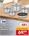Topfset 5-teilig Elo Therm-Edelstahl Angebote von Elo bei Netto Marken-Discount Pforzheim für 69,99 €