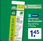 Bio-Frischmilch von Nur Nur Natur im aktuellen ALDI SÜD Prospekt für 1,45 €
