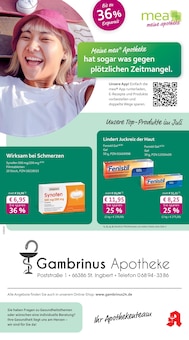 Aktueller mea - meine apotheke Prospekt (Sankt Ingbert, 4 Seiten zum blättern mea - meine apotheke Prospekt Unsere Juli-Angebote mit 4 Seiten