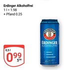 Alkoholfrei im Angebot bei GLOBUS in Brühl Alkoholfrei Angebote von Erdinger bei GLOBUS Brühl für 0,99 €