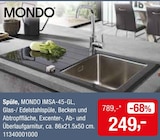 Spüle IMSA-45-GL im Angebot bei Opti-Wohnwelt in Neubrandenburg Spüle IMSA-45-GL Angebote von MONDO bei Opti-Wohnwelt Neubrandenburg für 249,00 €
