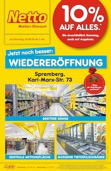 Netto Marken-Discount Prospekt "Wiedereröffnung - 10% auf ALLES" mit  Seiten (Spremberg)
