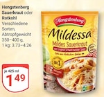 Mildessa Sauerkraut Angebote von Hengstenberg bei GLOBUS Homburg für 1,49 €
