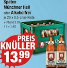 Münchner Hell oder Alkoholfrei von Spaten im aktuellen V-Markt Prospekt für 13,99 €