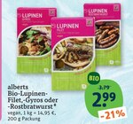 Bio-Lupinen-Filet, -Gyros oder -Rostbratwurst von alberts im aktuellen tegut Prospekt für 2,99 €