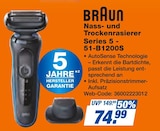 Nass- und Trockenrasierer Series 5 - 51-B1200S Angebote von BRAUN bei expert Nordhorn für 74,99 €