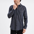 Chemise droite 2 poches manches longues bleu foncé homme en promo chez La Halle Chemise droite 2 poches manches longues bleu foncé homme dans le catalogue La Halle