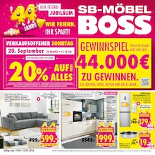 SB Möbel Boss Prospekt für Wiesbaden mit 12 Seiten SB Möbel Boss Prospekt für Wiesbaden: "44 JAHRE WIR FEIERN JUBILÄUM", 12 Seiten, 19.09.2026 - 25.09.2026