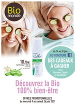 Catalogue Biomonde à La Source, avec 8 pages Prospectus Biomonde à La Source, "Découvrez la Bio 100% bien-être", 8 pages, 09/06/2021 - 26/06/2021