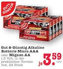 Alkaline Batterie Micro AAA Angebote von Gut & Günstig bei E center Karlsruhe für 3,59 €
