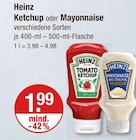 Ketchup oder Mayonnaise von Heinz im aktuellen V-Markt Prospekt für 1,99 €