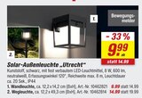 Aktuelle Solar-Led-Lampen Angebote bei toom Baumarkt in Bremen Aktuelles Wandleuchte Angebot bei toom Baumarkt in Bremen ab 9,99 €