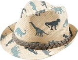 Strohhut mit Dinosaurier-Muster, beige, Gr. 54/55 von PUSBLU im aktuellen dm-drogerie markt Prospekt für 7,90 €