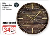 Holz-Funkwanduhr Angebote von manufact bei GLOBUS Leipzig für 34,99 €