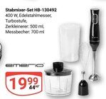 Stabmixer-Set HB-130492 im Angebot bei GLOBUS in Hoyerswerda Stabmixer-Set HB-130492 Angebote von emerio bei GLOBUS Hoyerswerda für 19,99 €