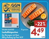 Lachsfiletportion von GOLDEN SEAFOOD im aktuellen ALDI SÜD Prospekt für 4,49 €