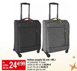 Valise souple 55 cm «WL» - Cora à Nancy Valise souple 55 cm «WL» en promo chez Cora Nancy à 24,99 €