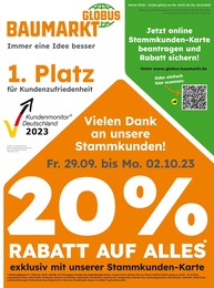 Globus-Baumarkt Prospekt für Bexbach mit 5 Seiten Globus-Baumarkt Prospekt für Bexbach: "Immer eine Idee besser", 5 Seiten, 24.09.2023 - 02.10.2023
