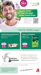 mea - meine apotheke Prospekt für Rochlitz mit 4 Seiten mea - meine apotheke Prospekt für Rochlitz: "Unsere August-Angebote", 4 Seiten, 01.08.2026 - 31.08.2026